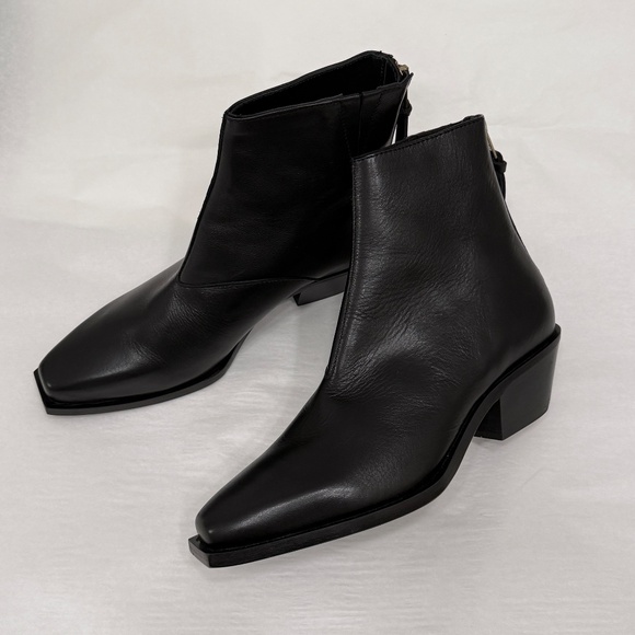 AllSaints Lenora Leather Ankle Boots in Black Size 39 NWOB - Picture 2 of 11